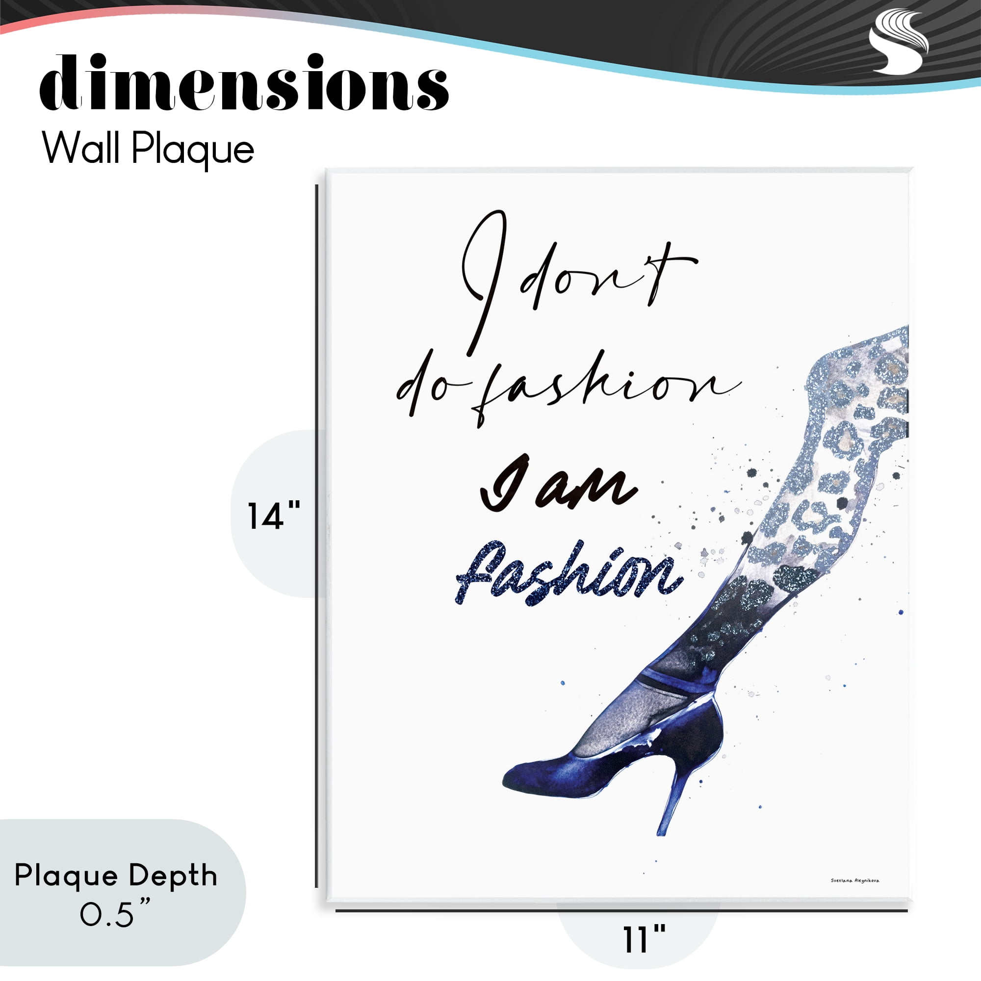 Stupell Industries Trendy I Am Fashion Wall Plaque Art, design by Svetlana Aleynikova