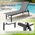 thumbnail image 5 of SUNCROWN Aluminum Outdoor Chaise Lounge Chair - 5-Position Adjustable Recliner with Full Flat Tanning Mode, Portable Design for Poolside, Patio, Deck, Backyard, Lawn & Beach, 1 Piece-Grey, 5 of 9