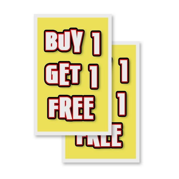 Buy 1 Get 1 Free (2-PACK) 24" x 36" Vinyl Decals | Sign Insert Peel & Stick Decals Stickers Window Signs