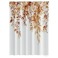 thumbnail image 4 of 1 Shower Curtain*2 Orange Botanical Leaves Kitchen Window Curtains Over Farmhouse Flower Fall Small Window Cafe Short Curtains for Bathroom Tier Drapes, 4 of 6