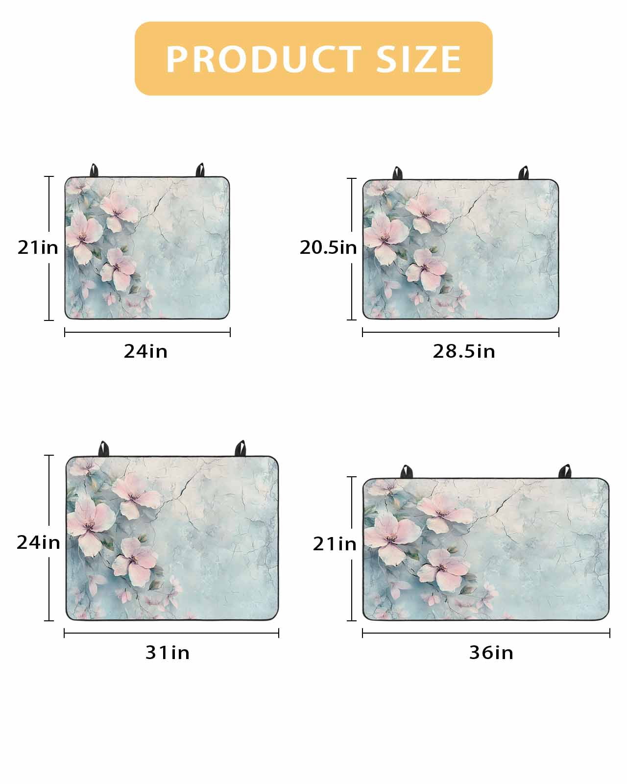 nqOlkjepod Large Induction Cooktop Protector Mat 24"x21", Pink Spring Flower Stove Top Covers for Electric Stove, Retro Blue Wall Mottled Pastoral Stove Burner Cover Mats, Glass Top Stove Cover