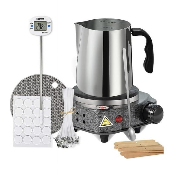 Candle Making Kit with Hot Plate for Candle Making, Candle Making Kit for Beginners with Melting Pot US Plug