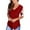 Red, variant on Giftesty Womens Plus Size Women's Lace Short Sleeve V-Neck T-Shirt Loose Casual Summer Tee Tops