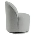 thumbnail image 5 of Furniture of America Jaine Modern Boucle Chenille Curved Back Swivel Dining Side Chair, Light Gray, 5 of 6