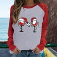 thumbnail image 2 of Fesfesfes Women's Raglan Sweatshirt Christmas Printed Long Sleeve Shirts Xmas Round Neck Casual Sweatshirt Tops Under $10, 2 of 6