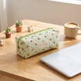 thumbnail image 5 of Small Quilted Makeup Bag, Zipper Cosmetic Pouch | Purse Storage Holds Makeup Beauty Essentials,Travel Items Green, 5 of 6