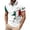 White, variant on Mens Polo Men's Short Sleeve Button Front Polo Shirt Italian Flag Print Casual Everyday Top Lightweight Breathable Performance White L