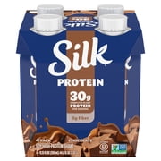 Silk 30g Chocolate Protein Shakes, Dairy Free, Lactose Free, Ready to Drink Complete Plant Protein Shakes, 11.15 fl oz Bottles, 4 Count