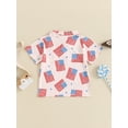 thumbnail image 4 of Suealasg 4th of July Kids Boys Shirts Short Sleeve Flag Print Button Lapel Tops 1T 2T 3T 4T 5T 6T Little Boys Summer Independence Day Clothes, 4 of 9