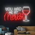 thumbnail image 2 of Handmadetneonsign You Had Me At Merlot Neon Sign, Champagne Wine Neon Wall Art Decor, Wine Wall Decor, 2 of 3