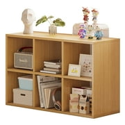 Haobase 2 Tier 8 Cube Bookshelf Storage Rack, Living Room Storage Cabinet (Wood color,48" x 11.8" x 29.5")