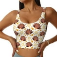 thumbnail image 2 of Lsque Fall Turkey Printed Women'S Sports Bra, Compression, Moisture Wicking, High-Impact Sports Bra For Women,Supportive sports bra-XX-Large, 2 of 9