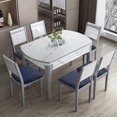 thumbnail image 2 of Stretch Diagonal Jacquard Waterproof Chair Seat Covers for Dining Room Chairs Covers Dining Chair Seat Covers Kitchen Chair Covers with Buckle (Navy,1), 2 of 7