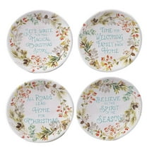 6 in. Christmas Story Multicolored Earthenware Canape Plate (Set of 4)