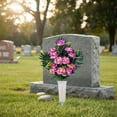 thumbnail image 5 of LAIOWEI Artificial Cemetery Flowers for Grave with Vase, Outdoor Grave Decorations, 12 Heads Flowers Bouquet Decoration, Silk Memorial Flowers for Headstones Gravesite Memorial Day 1Pcs, 5 of 6