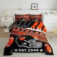 thumbnail image 2 of Manfei Rugby City Silhouette Full Size Comforter Sets,Sports Theme Bedding Comforter Set,Cleveland Bedding Sets For Teens,Ultra Soft Bedroom Decor Reversible,3-Piece, 2 of 8