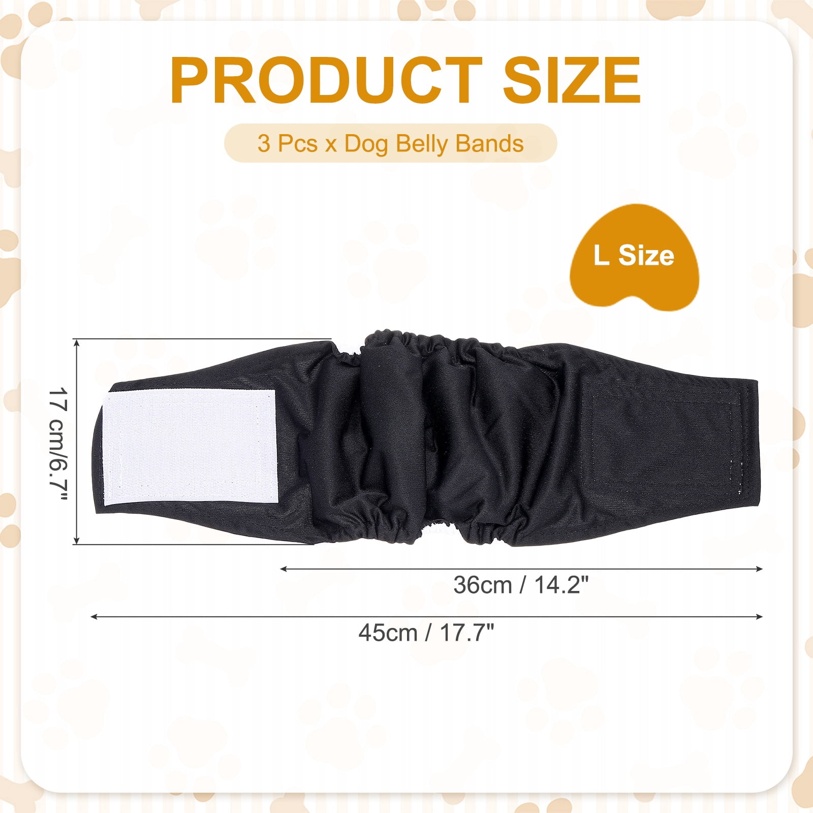 Uxcell Belly Bands for Male Dogs, Reusable Washable Dog Diapers High Absorbing Wrap Diapers, (3Pcs, L, Black), Intended for Male Small Doggie/Puppies Training