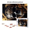 thumbnail image 6 of Rateoe Gold Pattern Black Skull Pattern Wooden Picture Puzzle ,1000 Piece Jigsaw Puzzle ,Family Fun Puzzle, Home Décor Puzzle, Gift Puzzle(Vertical style), 6 of 9