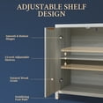 thumbnail image 4 of OAKHAM Storage Cabinet with 3 Drawers, Fluted Sideboard Buffet with Adjustable Shelf, Pale Oak, 4 of 7