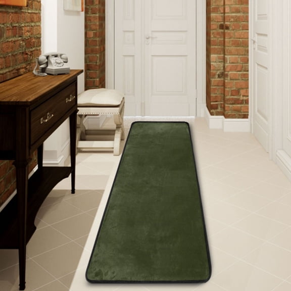 Ryvnso Olive Green Solid Hallway Runner Rugs Floor Carpet Non Slip Entryway Mat 2' x 6'