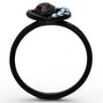 thumbnail image 3 of Luxe Jewelry Designs Women's Ion Plated Black Stainless Steel Ring with Amethyst Crystal - Size 5, 3 of 4