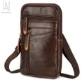 thumbnail image 2 of Gustave Men Leather Fashion Phone Pouch Belt Bag Shoulder Crossbody Bag Waist Pack Handbag Small Cell Phone Purse, 2 of 12
