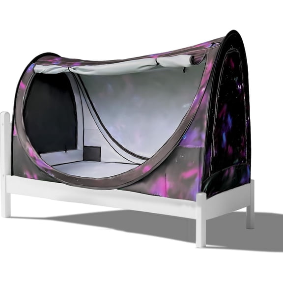 Pop-Up Bed Tent Twin Size, Indoor Privacy Canopy with 4 Doors & Mosquito Mesh – Breathable Sleeping Tent for Bedroom, Dorm, or Home Use, Easy Foldable Design