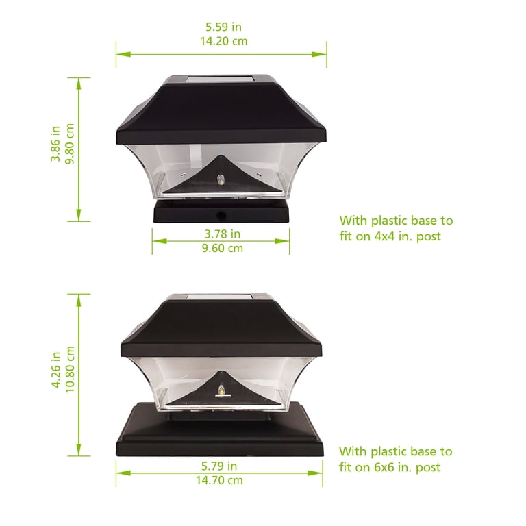 Mainstays Solar Post Cap Light, 5 Lumens, Warm White, Black photo 4