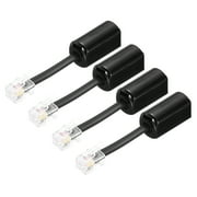 4 Pack Telephone Cord Detangler, 360 Degree Rotating Tangle Free Phone Handset Cable Landline Swivel Cord, Black