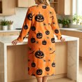 thumbnail image 6 of Women's Plus Halloween Maxi Nightgown Fall Crewneck Long Sleeve Printed Casual Loose Fit Pajamas Sleep Dresses M-3XL, 6 of 6