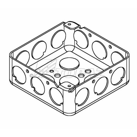 Topaz B4451 4S Box 4" 1-1/2" Deep 1/2" KO - Square Drawn Galvanized Steel