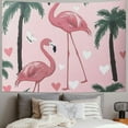 thumbnail image 2 of Patifu Flamingo Palm Trees Kitsch Tapestry Wall Hanging Unique Style Graphic Tapestries Home Wall Decor Art for Living Room Bedroom Apartment Farmhouse Dorm 60x50inch, 2 of 6