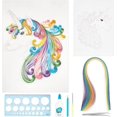 thumbnail image 2 of Quilling Kit Paper Quilling Kit for Adults Beginner Craft Quilling Paper Filigree Painting Kit with Tool Handmade Home Room Wall Art Decor Creative Gift 8 * 10-inch (Unicorn), 2 of 7