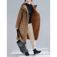 thumbnail image 4 of NANAHuang Women's Winter Coats Sherpa Lined Hooded Midi Long Corduroy Jacket Overcoat, 4 of 7