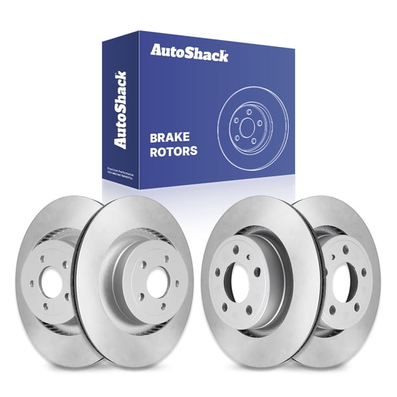 AutoShack Front Vented & Rear Vented Coated Brake Rotors 4-PC Set Replacement for 2015-2020 Ford Mustang ArmorStop