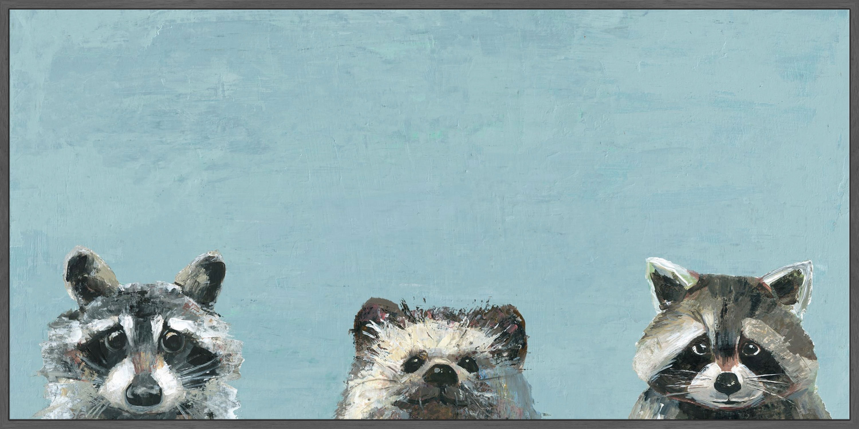 Three Cuties Floater Framed Painting Print on Canvas