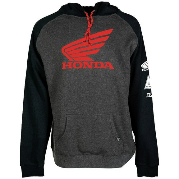 Factory Effex Honda Wing Mens Pullover Hoody Black/Charcoal LG