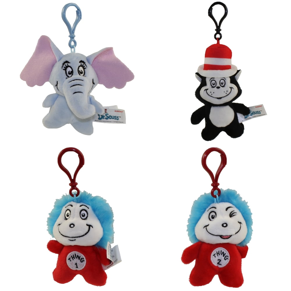 Dr Seuss Plush Bag Clip Keychain Cat In the Hat Brand New 