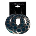 thumbnail image 2 of Blue & Silver-Tone Colored Metal Dangle-Earrings #LQE1608, 2 of 2