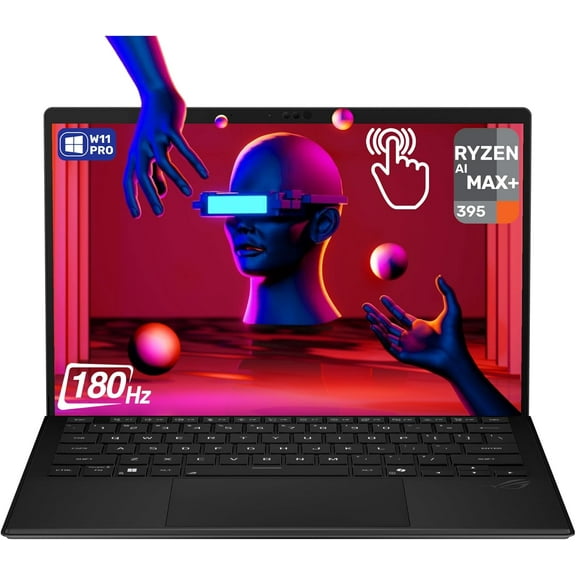 ASUS ROG Flow Z13 Gaming Laptop, AMD Ryzen AI MAX  395, 32 GB LPDDR5x RAM, 1 TB PCIe SSD, 13.4" 2.5K (2560x1600) 180Hz Touchscreen, AMD Radeon 8060S Graphics, 1-Zone RGB Keyboard, W11 Pro, Off Black