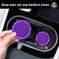 thumbnail image 4 of Yazoeia 2 Pack Bling Car Cup Coaster, 2.75 Inch Rhinestone Silicone Auto Cup Holder Insert Coaster, Anti Slip Crystal Soft Rubber Cup Pad, Universal Vehicle Accessories for Women (Purple), 4 of 6