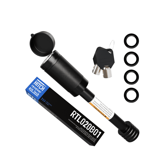 RETRUE Trailer Hitch Locks, 5/8" Locking Hitch Pin for 2" and 2 1/2" Receiver Class III IV Hitch, Tow Hitch Pin Lock Dia 3-1/2” Long Pin with O-Rings Weatherproof Caps for Trailer Truck Car Boat