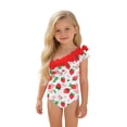 thumbnail image 6 of Fesfesfes Toddler Baby Children Girls One Piece Swimsuit Skinny Monokini Swimwear Beach Wear Bathing Suit Cute Printed One Shoulder Swimsuit, 6 of 9