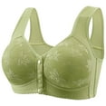 thumbnail image 3 of YDFCWXW 4 Pack Bras for Women No Underwire Front Closure Push Up Comfortable Bra Plus Size Full Coverage Everyday Underwear (Green, XL), 3 of 8