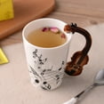 thumbnail image 4 of 250ml Creative Music Ceramic Mug Guitar Violin Style Cute Coffee Tea Milk Stave Mug And Cup with Handle Cocktail Tool (Blue Bass,250ml), 4 of 7