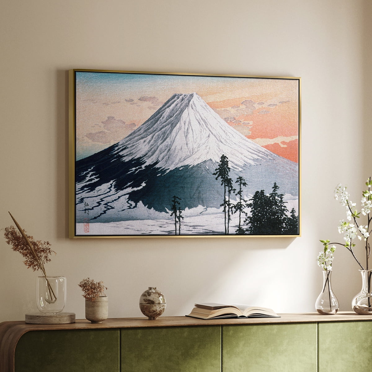Vintage Landscape-CCXCVI By Wexford Home Framed in Gold Wood Gallery Wrapped Canvas 27 in. x 41 in.