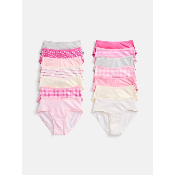 Wonder Nation Girls Cotton Hipster Underwear, 14-Pack, Sizes 4-18