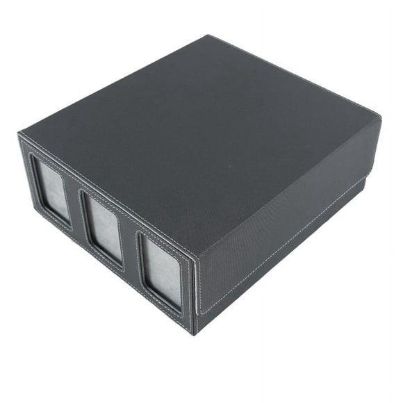 Storage Box for Trading Cards with Viewing Window Magnetic Closure Card Holder for Magic Game Cards Gray