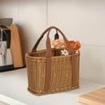 thumbnail image 2 of Wicker Shopping Basket with Handle, Hand-Woven Picnic Basket, Open Top Market Harvest Basket for Food Storage, Kitchen Organization, Home Decor, Camping, Easter Eggs, Gifts, 2 of 6
