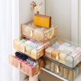 thumbnail image 2 of Underwear Drawer Storage Box 16 Cell Clear Stackable Dustproof Multi-functional Panties Bras Baby Clothes Socks Ties Belts Divider Organizer Home Supplies Clear One Size, 2 of 13